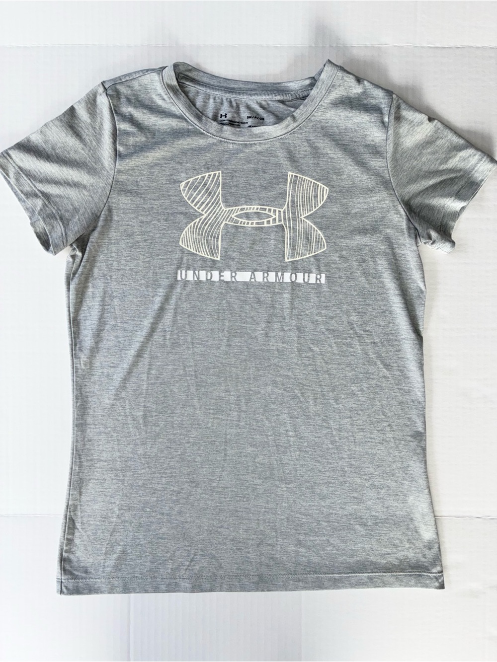 Under Armour Women’s Heatgear Gray Short Sleeve Logo Shirt Size Small